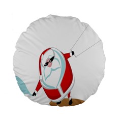 Christmas Santa Claus Snow Cool Sky Standard 15  Premium Round Cushions by Alisyart