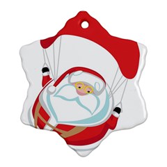 Skydiving Christmas Santa Claus Snowflake Ornament (two Sides) by Alisyart
