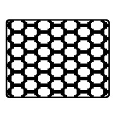 Tile Pattern Black White Double Sided Fleece Blanket (small)  by Alisyart