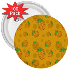 Fruit Pineapple Yellow Green 3  Buttons (100 Pack)  by Alisyart