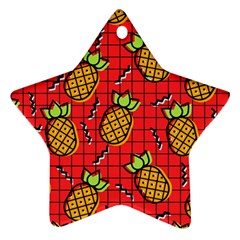 Fruit Pineapple Red Yellow Green Star Ornament (two Sides) by Alisyart