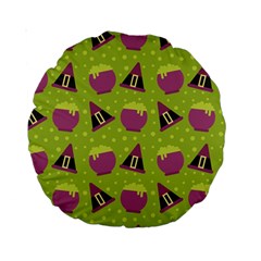 Hat Formula Purple Green Polka Dots Standard 15  Premium Round Cushions by Alisyart