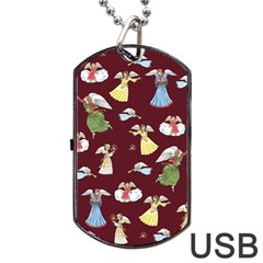 Christmas Angels  Dog Tag Usb Flash (two Sides) by Valentinaart