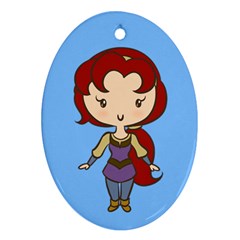Princess On A Quest Cutie Oval Ornament by Ellador