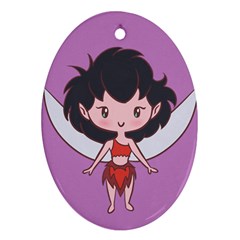 Fairy Girl Cutie Oval Ornament by Ellador