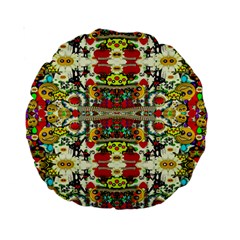 Chicken Monkeys Smile In The Floral Nature Looking Hot Standard 15  Premium Round Cushions by pepitasart