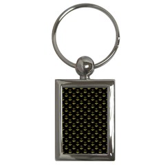 Gold Scales Of Justice On Black Repeat Pattern All Over Print  Key Chains (rectangle)  by PodArtist