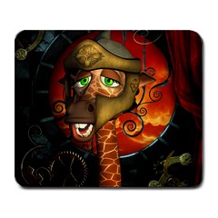 Funny Giraffe With Helmet Large Mousepads by FantasyWorld7