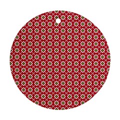Christmas Wrapping Paper Round Ornament (two Sides) by Celenk