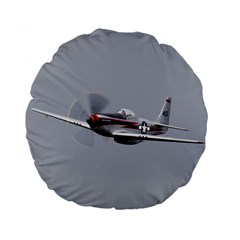 P-51 Mustang Flying Standard 15  Premium Round Cushions by Ucco