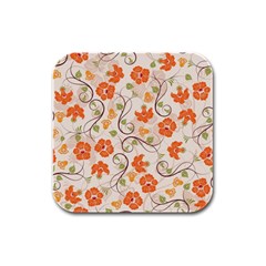 Honeysuckle Delight Rubber Square Coaster (4 Pack)  by allthingseveryone