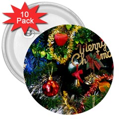 Decoration Christmas Celebration Gold 3  Buttons (10 Pack)  by Celenk