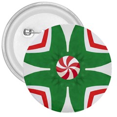 Candy Cane Kaleidoscope 3  Buttons by Celenk