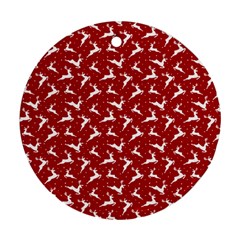 Red Reindeers Ornament (round) by patternstudio
