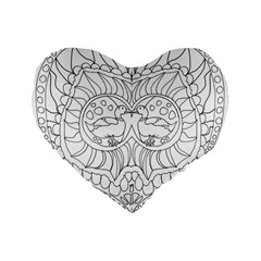 Heart Love Valentines Day Standard 16  Premium Flano Heart Shape Cushions by Celenk