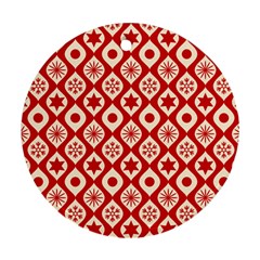 Ornate Christmas Decor Pattern Round Ornament (two Sides) by patternstudio