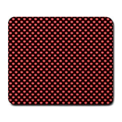 Sexy Red And Black Polka Dot Large Mousepads by PodArtist