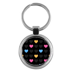 Emo Heart Pattern Key Chains (round)  by Bigfootshirtshop