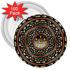 Dark Metal And Jewels 3  Buttons (100 Pack)  by linceazul