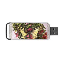 Vintage Butterfly Flower Portable Usb Flash (two Sides) by Celenk
