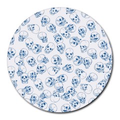 A Lot Of Skulls Blue Round Mousepads by jumpercat
