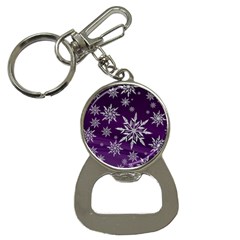 Christmas Star Ice Crystal Purple Background Button Necklaces by BangZart