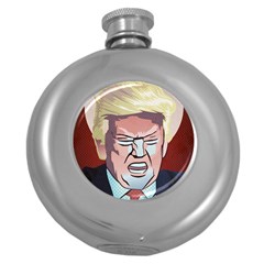 Donald Trump Pop Art President Usa Round Hip Flask (5 Oz) by BangZart