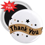 Thank You Lettering Thank You Ornament Banner 3  Magnets (10 pack)  Front