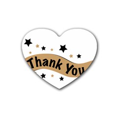 Thank You Lettering Thank You Ornament Banner Rubber Coaster (heart)  by BangZart