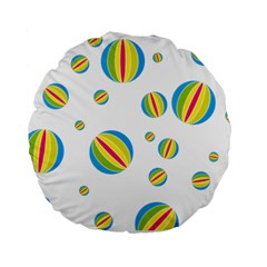 Balloon Ball District Colorful Standard 15  Premium Flano Round Cushions by BangZart