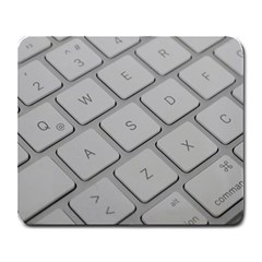 Keyboard Letters Key Print White Large Mousepads by BangZart
