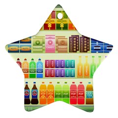 Supermarket Shelf Products Snacks Star Ornament (two Sides) by Celenk