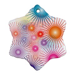 Stars Fireworks Colors Snowflake Ornament (two Sides) by Celenk