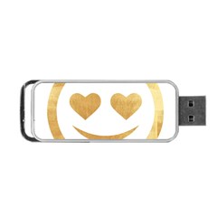 Gold Smiley Face Portable Usb Flash (two Sides) by NouveauDesign