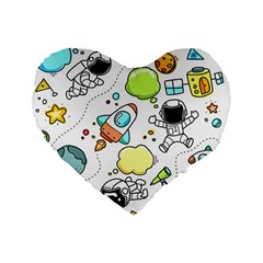 Sketch Set Cute Collection Child Standard 16  Premium Heart Shape Cushions by Celenk