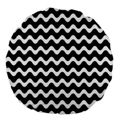 Wave Pattern Wavy Halftone Large 18  Premium Flano Round Cushions by Celenk