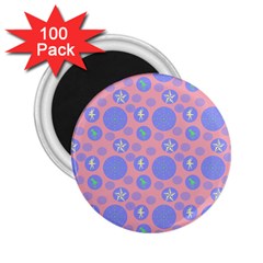 Pink Retro Dots 2 25  Magnets (100 Pack)  by snowwhitegirl