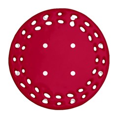 Red Dot Ornament (round Filigree) by snowwhitegirl