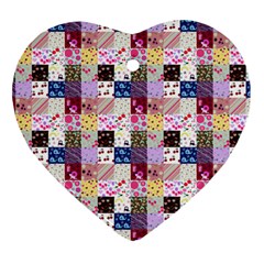 Quilt Of My Patterns Small Heart Ornament (two Sides) by snowwhitegirl