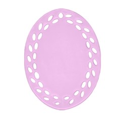 Soft Pink Oval Filigree Ornament (two Sides) by snowwhitegirl