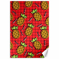 Fruit Pineapple Red Yellow Green Canvas 12  X 18   by Alisyart