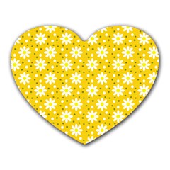 Daisy Dots Yellow Heart Mousepads by snowwhitegirl