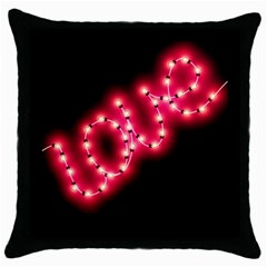 Love Black Throw Pillow Case by walala