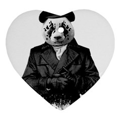 Rorschach Panda Heart Ornament (two Sides) by jumpercat