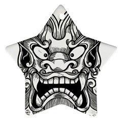Japanese Onigawara Mask Devil Ghost Face Ornament (star) by Alisyart