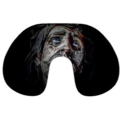 Jesuschrist Face Dark Poster Travel Neck Pillows by dflcprints