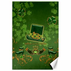 Happy St  Patrick s Day With Clover Canvas 20  X 30   by FantasyWorld7