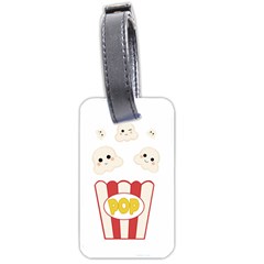 Cute Kawaii Popcorn Luggage Tags (one Side)  by Valentinaart