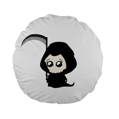 Cute Grim Reaper Standard 15  Premium Round Cushions by Valentinaart