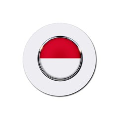Monaco Or Indonesia Country Nation Nationality Rubber Round Coaster (4 Pack)  by Nexatart